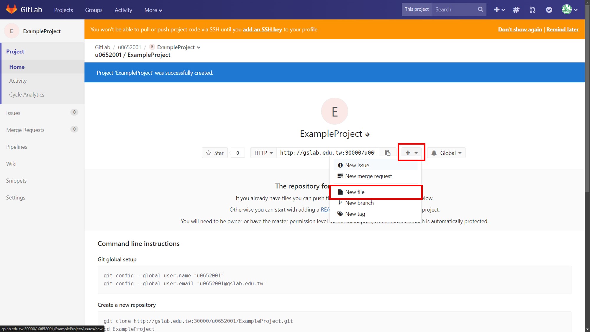 create gitlab project-2